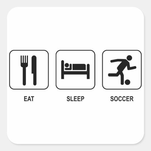 Eat Sleep Soccer Sticker (Voorkant)