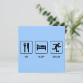 Eat Sleep Soccer Uitnodiging (Staand voorkant)