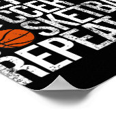 Eat Sleep Softball Basketball Herhaal Fun Ball Poster (Hoek)