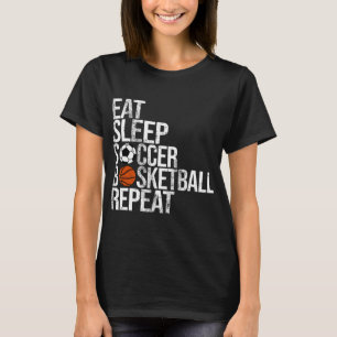 Eat Sleep Softball Basketball Herhaal Fun Ball T-shirt