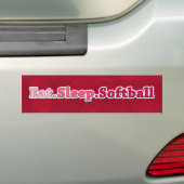Eat Sleep Softball Bumpersticker (Op auto)