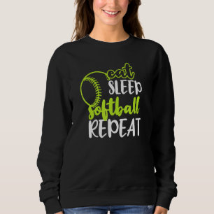 Eat Sleep Softball Herhaal grappige Amerikaanse sp Trui