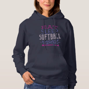 Eat Sleep SoftBall Herhalen Hoodie