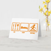 Eat Sleep Softball Kaart (Gele Bloem)