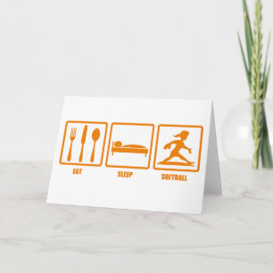 Eat Sleep Softball Kaart