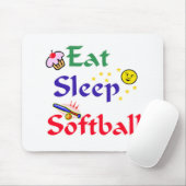 Eat Sleep Softball Muismat (Met muis)