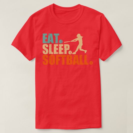 Eat Sleep Softball T-shirt (Design voorkant)