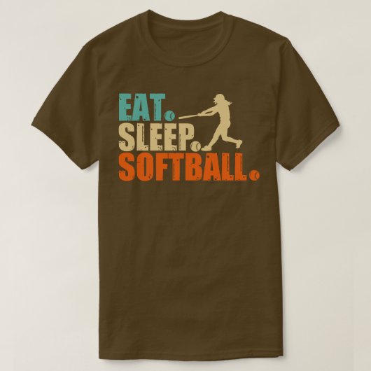 Eat Sleep Softball T-shirt (Design voorkant)