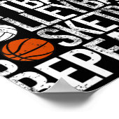 Eat Sleep Softball Volleyball Basketball Herhaal F Poster (Hoek)