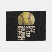 Eat Sleep Softll Repeat Funny Softll Player Men Wo Fleece Deken (Voorkant (Horizontaal))