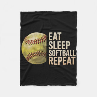 Eat Sleep Softll Repeat Funny Softll Player Men Wo Fleece Deken
