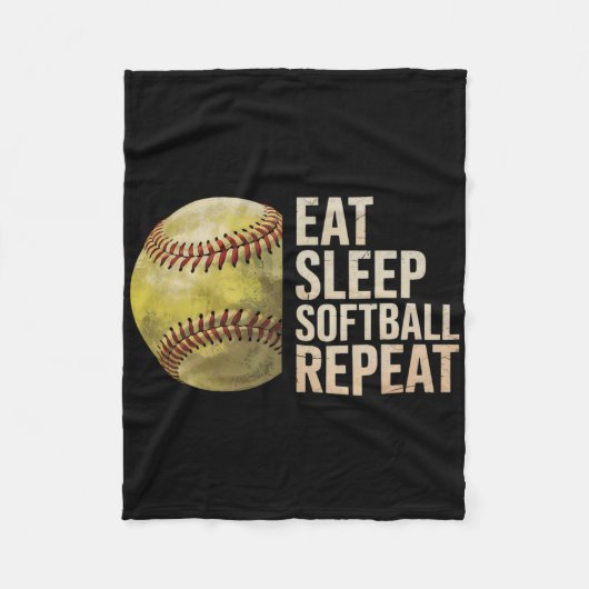 Eat Sleep Softll Repeat Funny Softll Player Men Wo Fleece Deken (Voorkant)