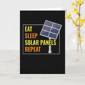 Eat Sleep Solar Panels Photovoltaic Sun Kaart (Gele Bloem)