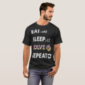 Eat Sleep Solve Herhaal de snelheid van de Wiskund T-shirt (Voorkant volledig)
