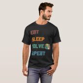 Eat Sleep Solve Herhalen Solve Cube Puzzle Fun 7 T-shirt (Voorkant volledig)