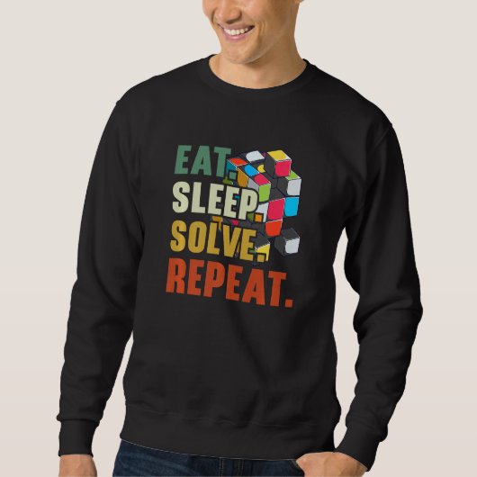 Eat Sleep Solve Herhalingssnelheid Wiskunde Puzzle Trui (Voorkant)