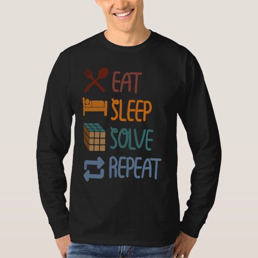 Eat Sleep Solve Repeat Solve Cube Puzzle Fun 2 T-shirt (Voorkant)