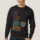 Eat Sleep Solve Repeat Solve Cube Puzzle Fun 3 Trui (Voorkant)