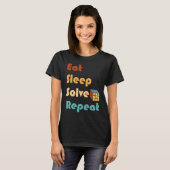Eat Sleep Solve Repeat  Solve Cube Puzzle Fun  6 T-shirt (Voorkant volledig)