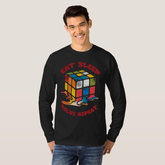Eat Sleep Solve Repeat  Solve Cube Puzzle Fun  9 T-shirt (Voorkant volledig)