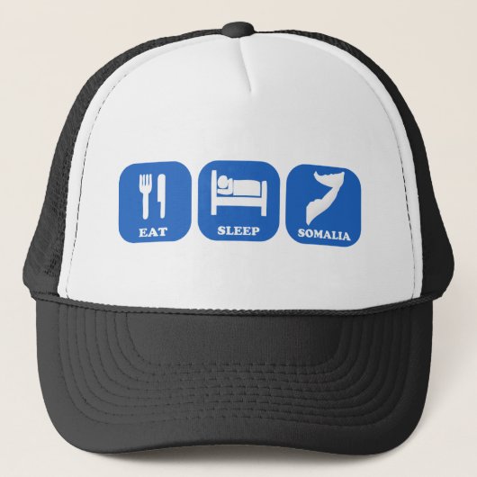 Eat Sleep Somalië Trucker Pet (Voorkant)