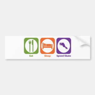 Eat Sleep Speed Schaats Bumpersticker