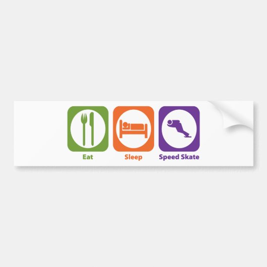 Eat Sleep Speed Schaats Bumpersticker (Voorkant)