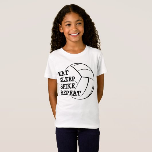 Eat Sleep Spike Repat Volleyball Shirt (Voorkant volledig)