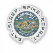 Eat. Sleep. Spike. Repeat. Sticker (Voorkant)