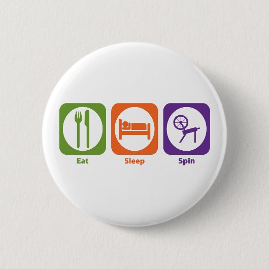 Eat Sleep Spin Ronde Button 5,7 Cm (Voorkant)