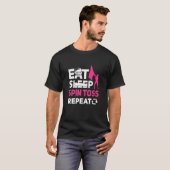 Eat Sleep Spin Toss Herhaling Color Guard T-shirt (Voorkant volledig)