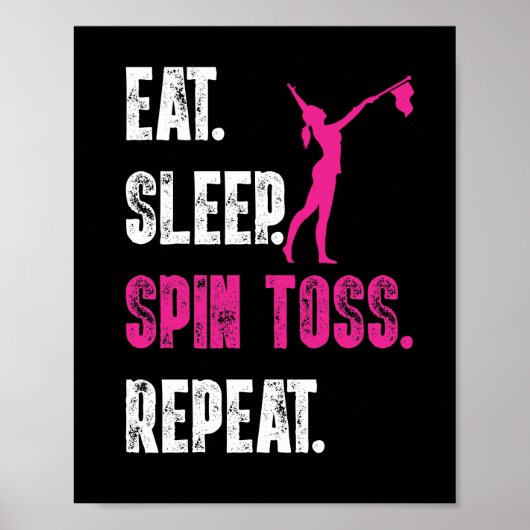 Eat Sleep Spin Toss Repo Flag Color Guard Poster (Voorkant)