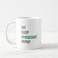 Eat Sleep Spreadsheet Herhaal Funny Accounting