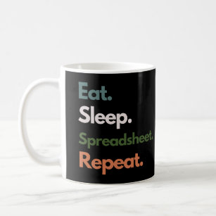 Eat Sleep Spreadsheet Herhaal Funny Accounting Koffiemok