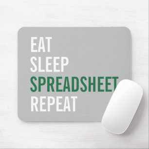 Eat Sleep Spreadsheet Repeat Funny Accounting Muismat