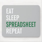 Eat Sleep Spreadsheet Repeat Funny Accounting Muismat (Voorkant)