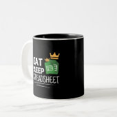 Eat Sleep Spreadsheet Two-Tone koffie Mok (Voorkant links)