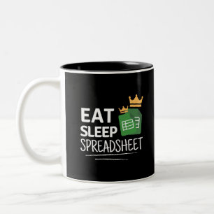 Eat Sleep Spreadsheet Two-Tone koffie Mok