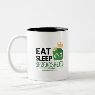 Eat Sleep Spreadsheet Two-Tone koffie Mok