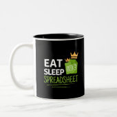 Eat Sleep Spreadsheet Two-Tone koffie Mok (Links)