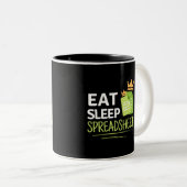 Eat Sleep Spreadsheet Two-Tone koffie Mok (Voorkant rechts)