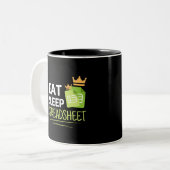 Eat Sleep Spreadsheet Two-Tone koffie Mok (Voorkant links)