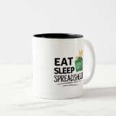 Eat Sleep Spreadsheet Two-Tone koffie Mok (Voorkant rechts)