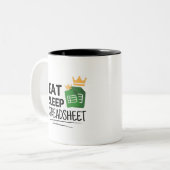 Eat Sleep Spreadsheet Two-Tone koffie Mok (Voorkant links)