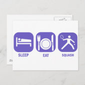 Eat Sleep Squash Briefkaart (Voorkant / Achterkant)