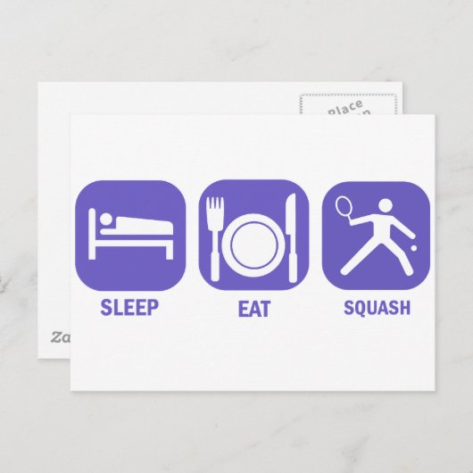 Eat Sleep Squash Briefkaart (Voorkant / Achterkant)