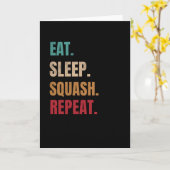 Eat Sleep Squash Herhaal Squash Coach Squash Liefh Kaart (Gele Bloem)