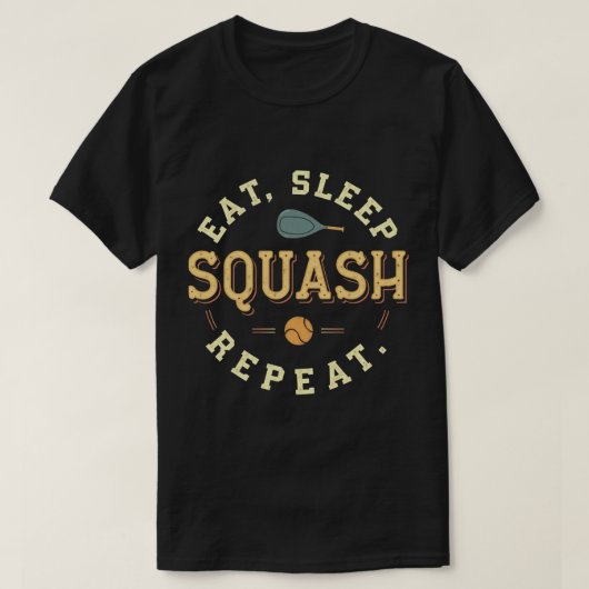 Eat Sleep Squash Herhaal T-Shirt (Design voorkant)