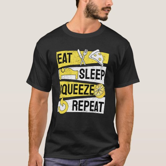 Eat Sleep Squeeze Herhaal limonade standaard T-shirt (Voorkant)