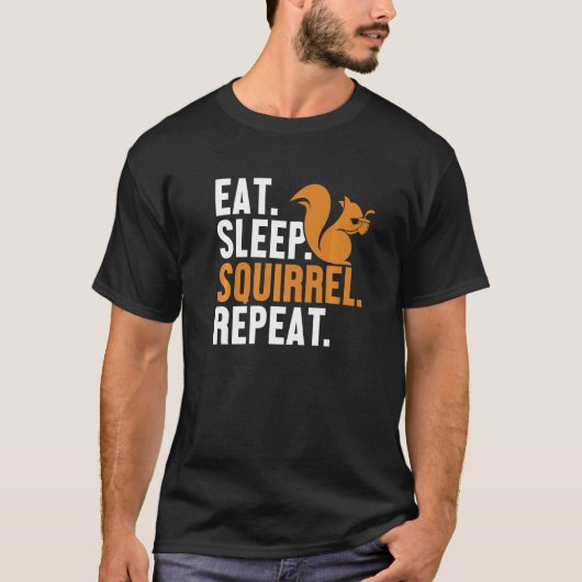 Eat Sleep Squirrel Herhaal Fox Eastern Grey Japans T-shirt (Voorkant)